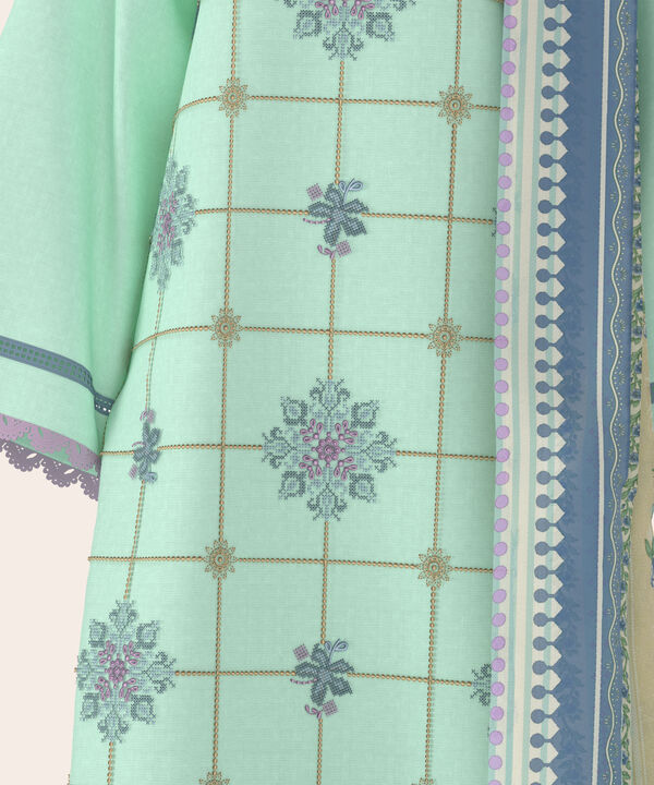 3 Piece - Dyed Embroidered Dobby Suit