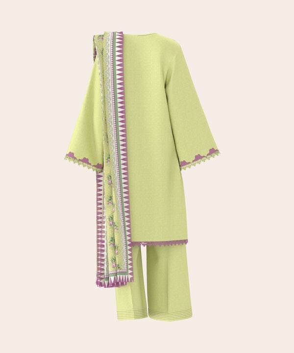3 Piece - Dyed Embroidered Dobby Suit