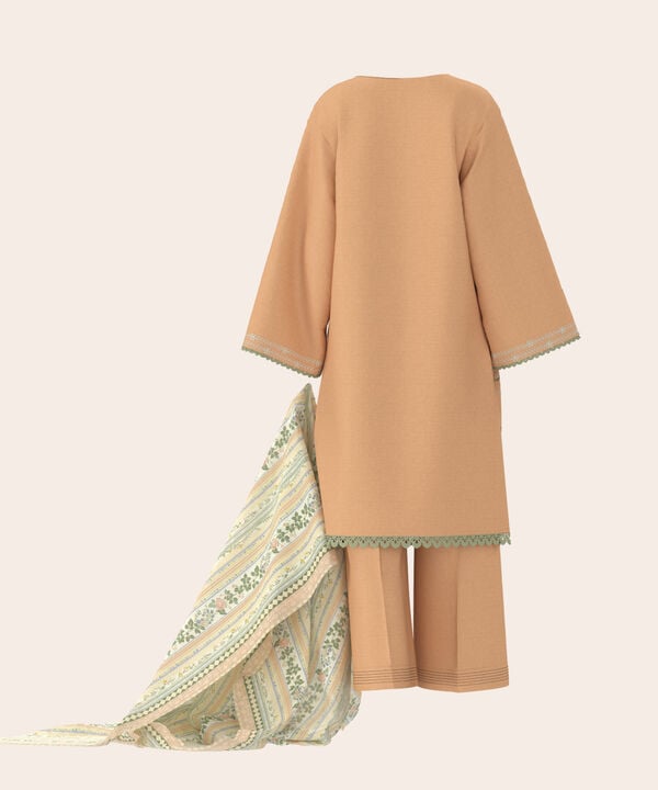3 Piece - Dyed Embroidered Dobby Suit