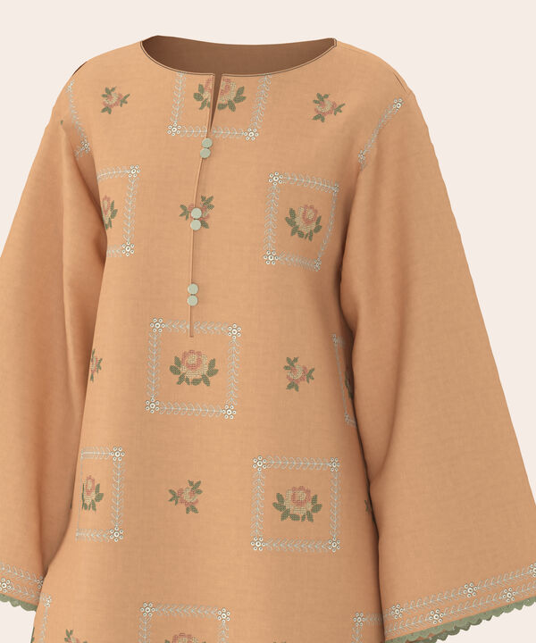 3 Piece - Dyed Embroidered Dobby Suit