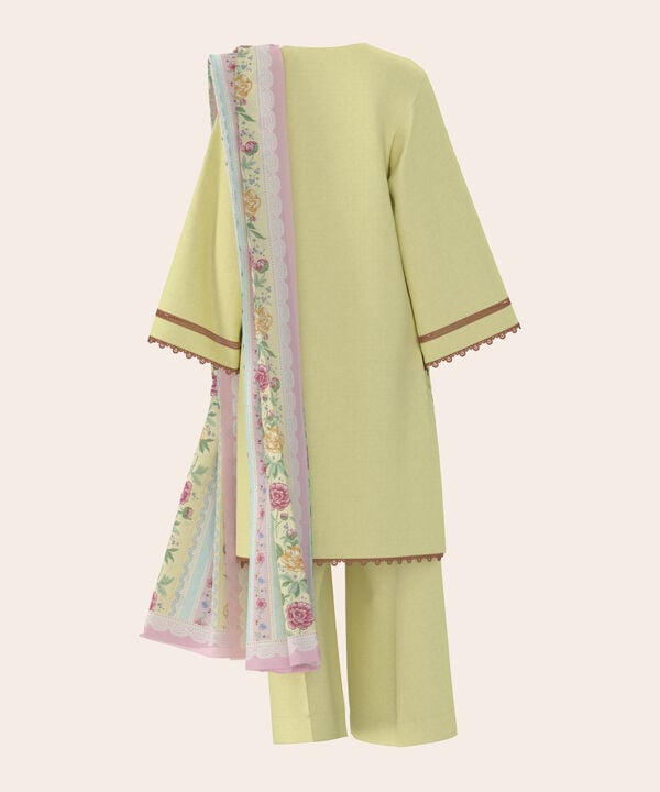 3 Piece - Dyed Embroidered Dobby Suit