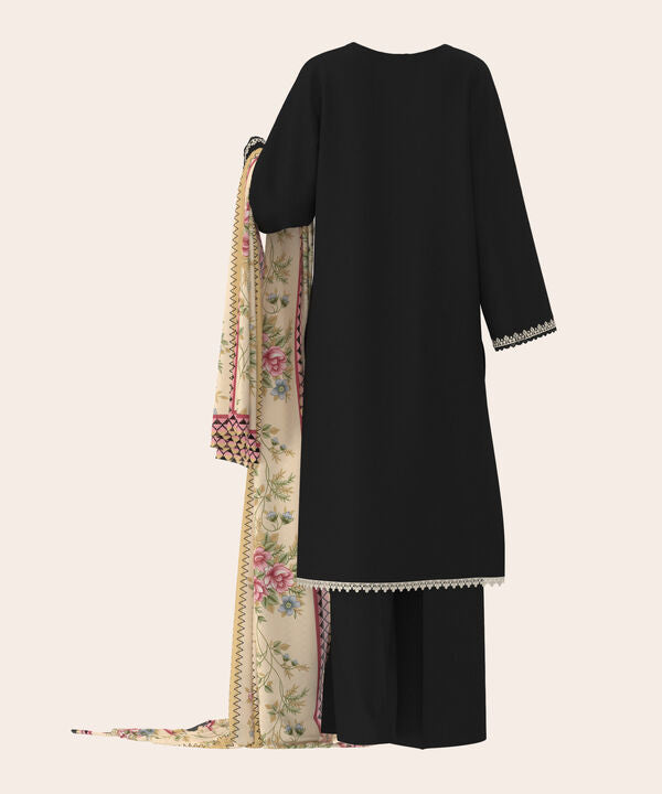 3 Piece - Dyed Embroidered Dobby Suit
