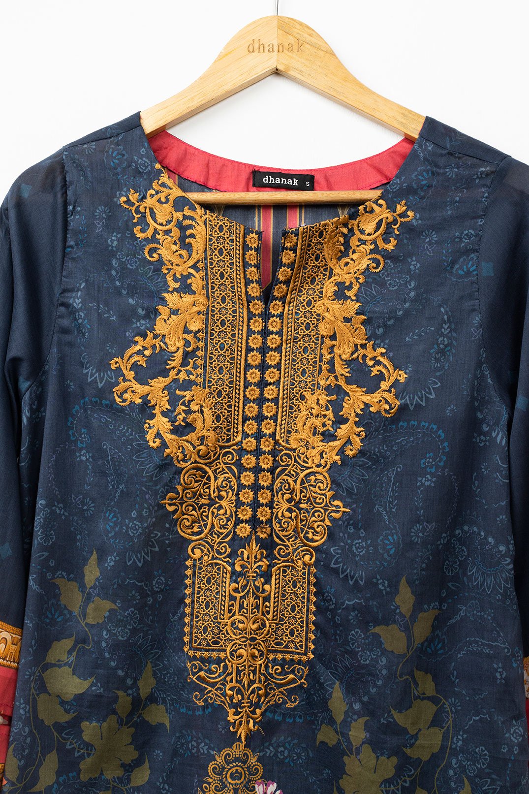 DC-0345 BLUE EMBROIDERED KURTA