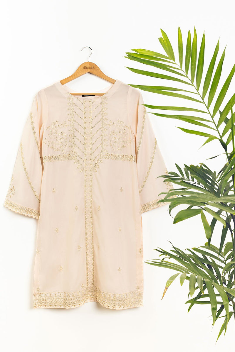 DC-0357 PEACH EMBROIDERED KURTA