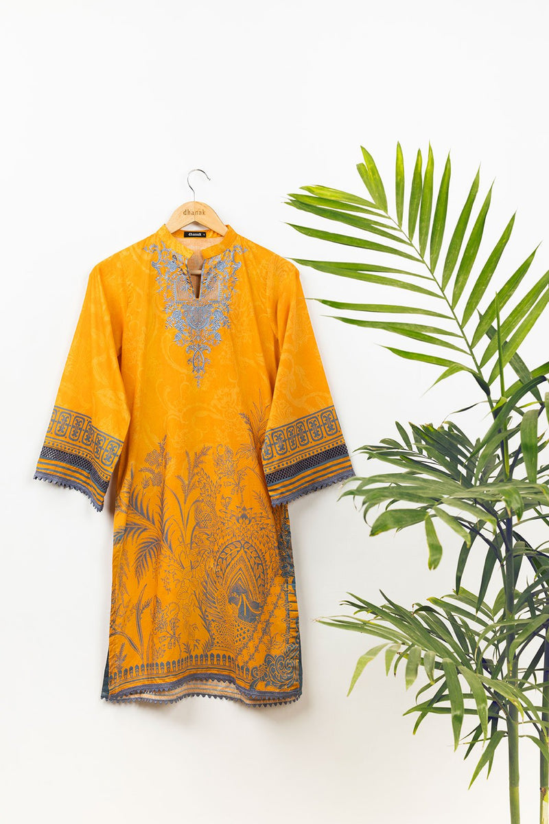DC-0373 Orange EMBROIDERED KURTA