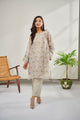 Dc-0390 Beige 2Pcs Embroidered Kurta With Trouser