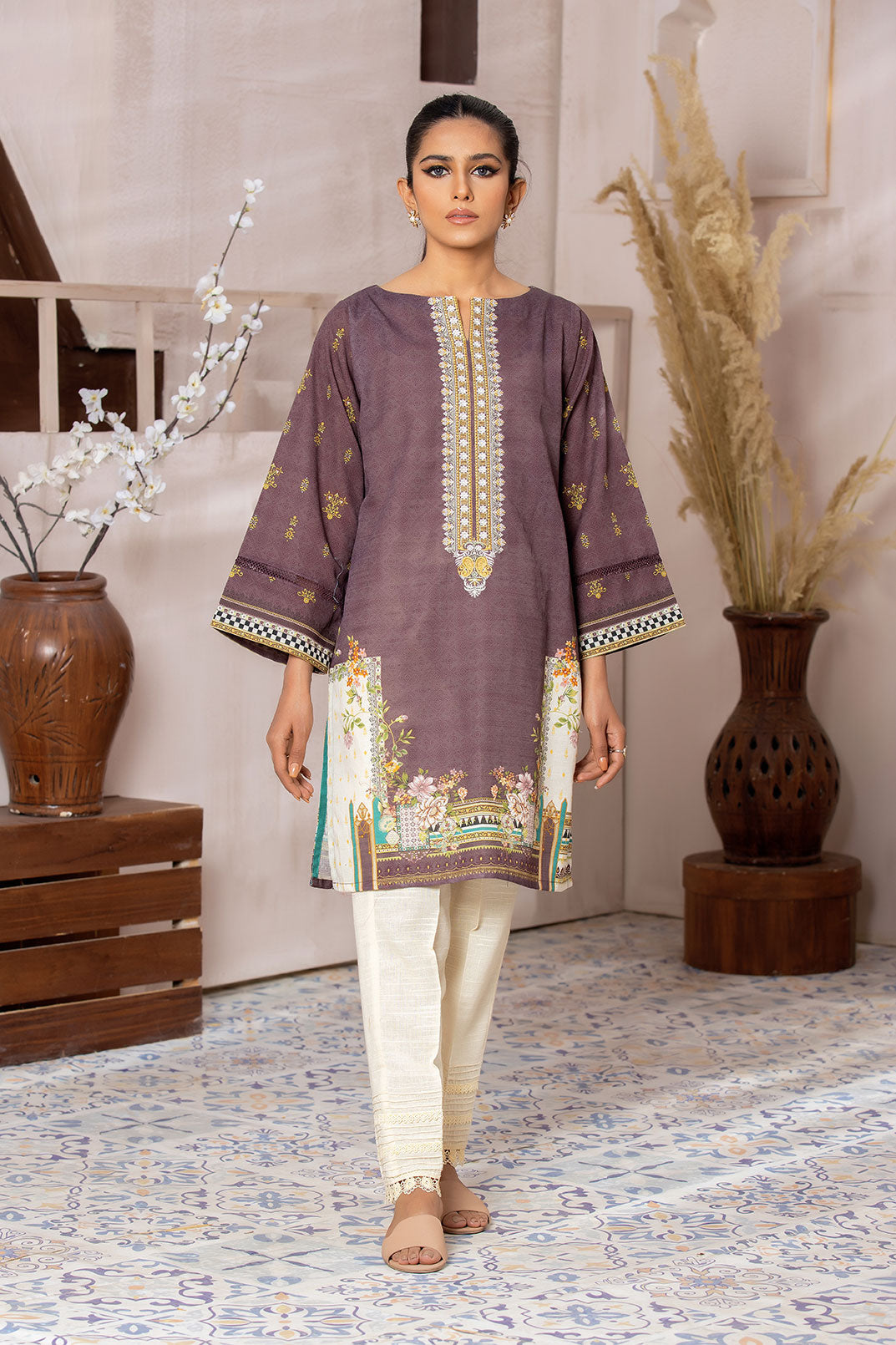 Embroidered Silk Culottes (As Shown)