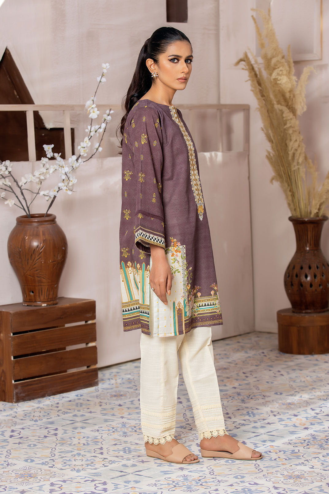 Embroidered Silk Culottes (As Shown)