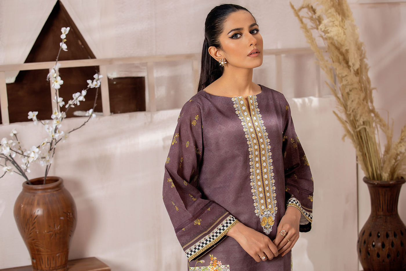 Embroidered Silk Culottes (As Shown)