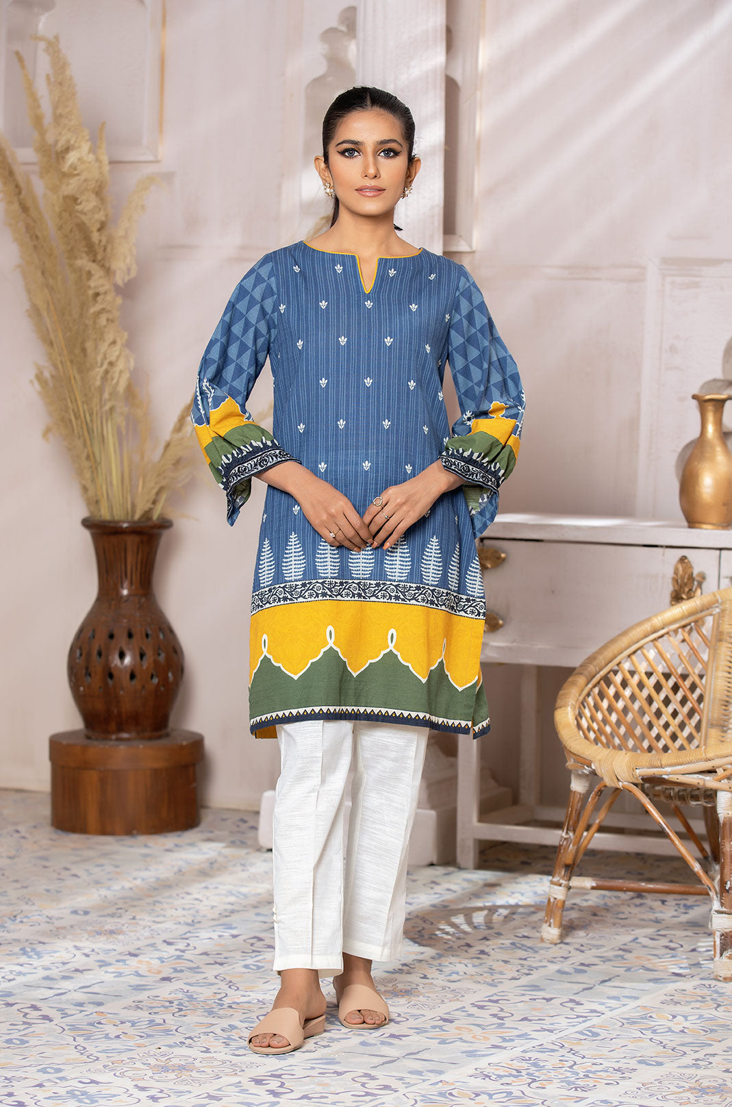 Cotton Silk Shalwar (As Shown)