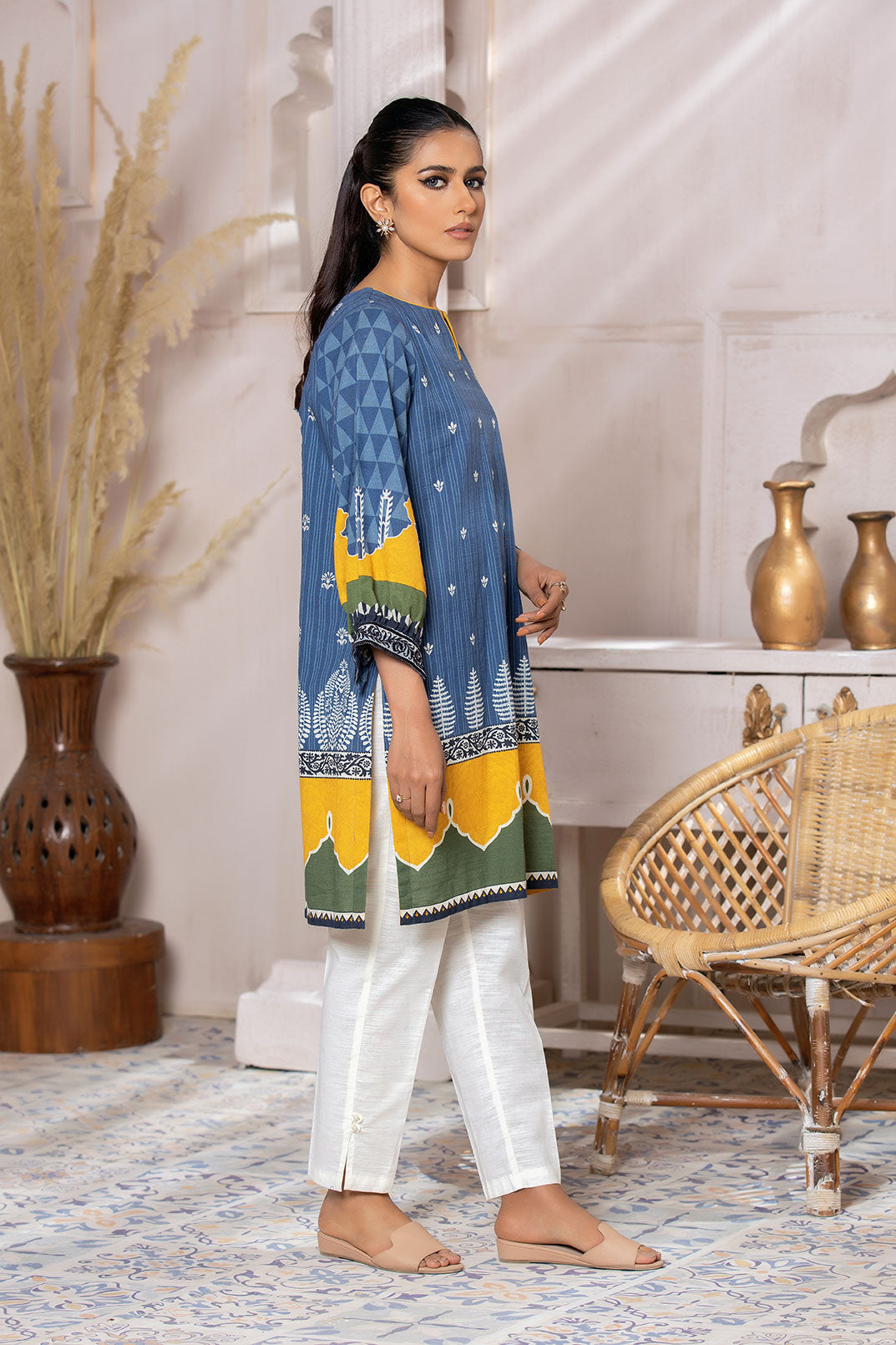 Cotton Silk Shalwar (As Shown)