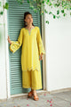 SS25DC-2571 MUSTARD 2PCS  EMBROIDERED KURTA WITH TROUSER