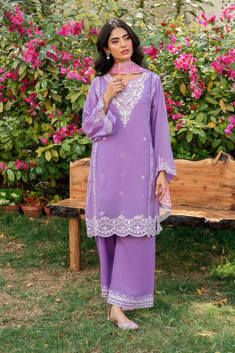 Ss25Dc-2577 Lilac Swiss Voile 2Pcs Embroidered Kurta With Trouser