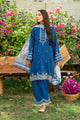 SS25DC-2580 NAVY BLUE SWISS VOILE 2PCS EMBROIDERED KURTA WITH TROUSER