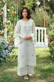 SS25DC-2586 GREY SWISS VOILE 2PCS EMBROIDERED KURTA WITH TROUSER