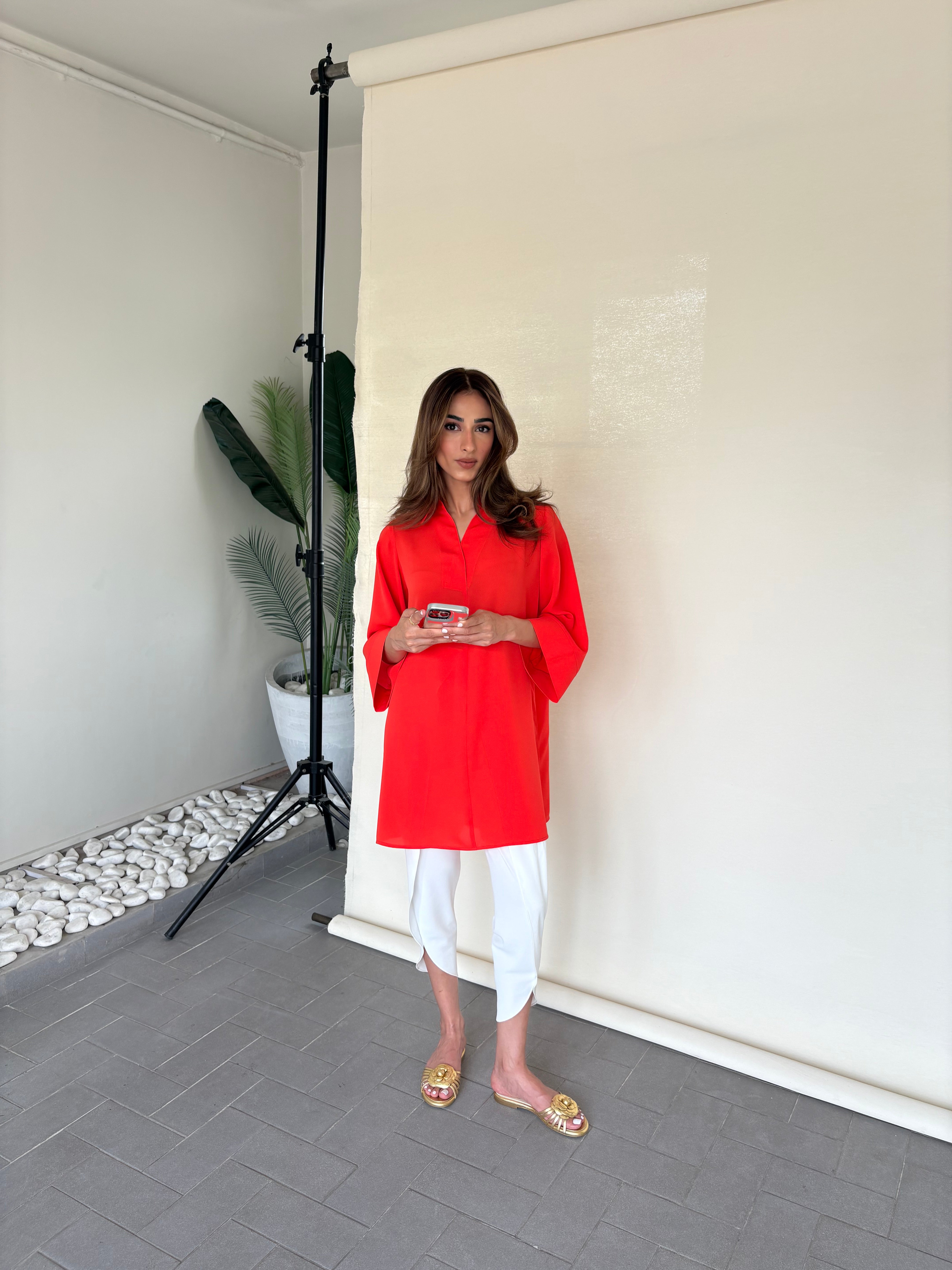 Orange Toby Tunic with Tulip Shalwar