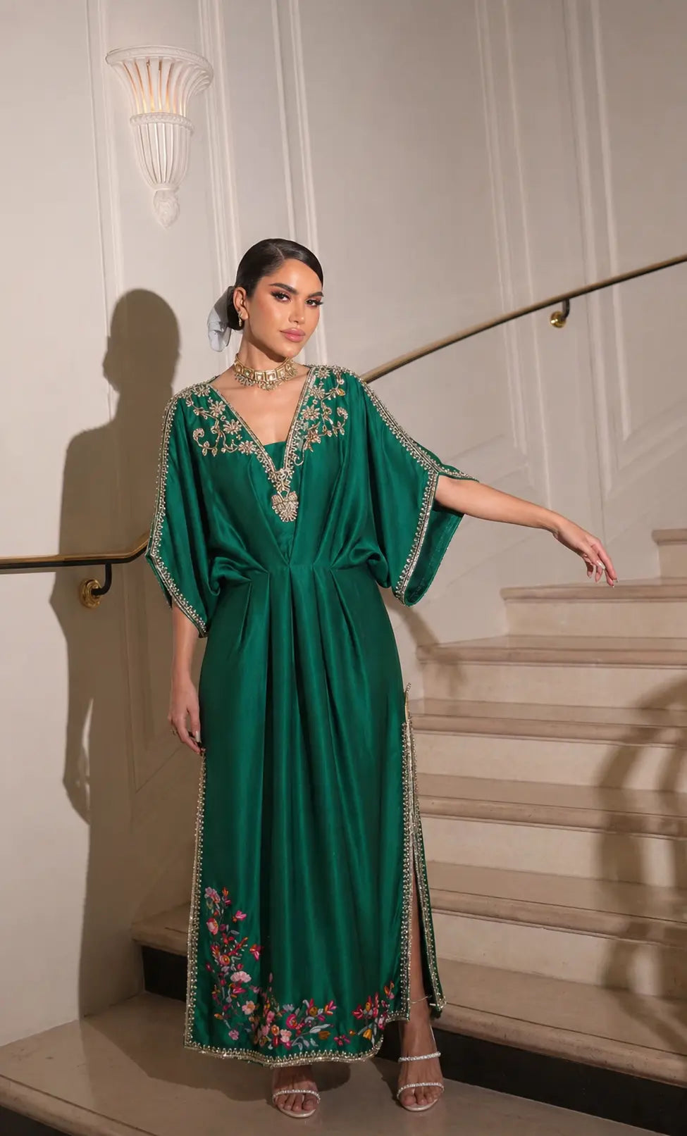 Jade Festive kaftan by Alizay Saad