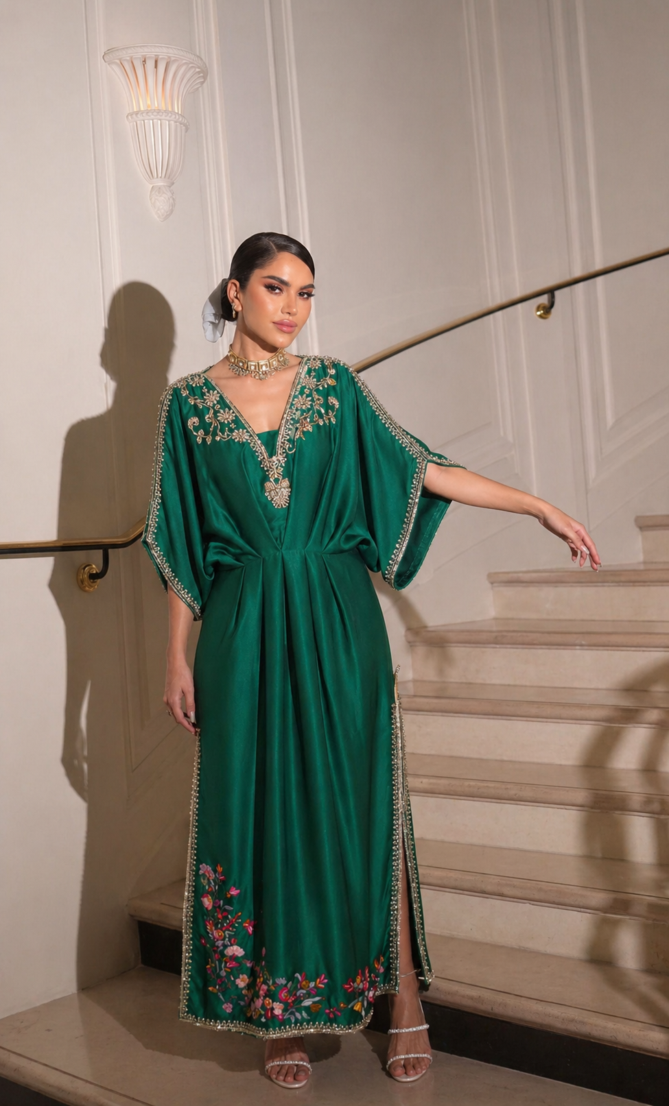 Jade Festive kaftan by Alizay Saad
