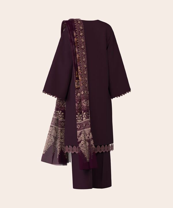 3 Piece - Dyed Embroidered Dobby Suit