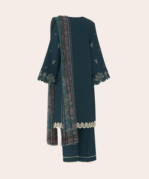 3 Piece - Dyed Embroidered Dobby Suit