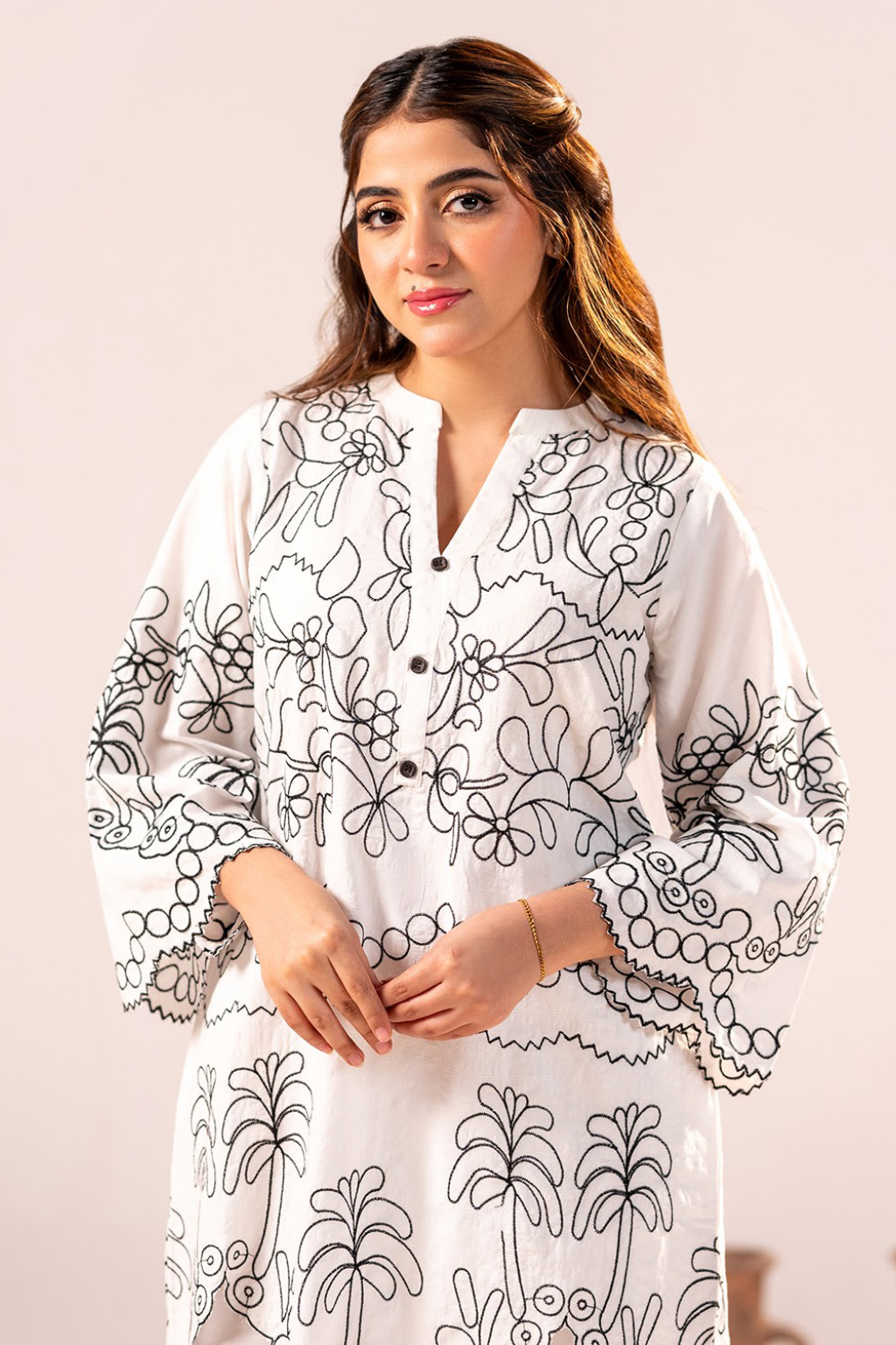 Desert Palm Emb Co-Ord Set | 2 PC