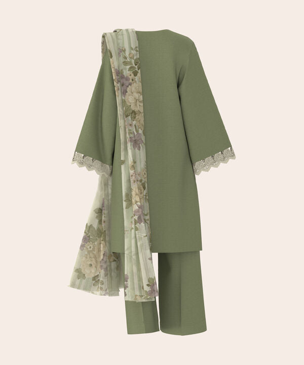 3 Piece - Dyed Embroidered Dobby Suit