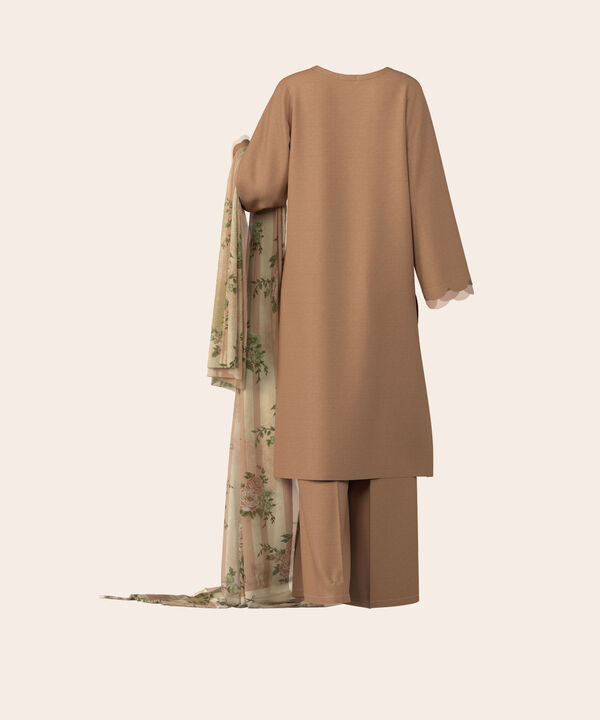 3 Piece - Dyed Embroidered Dobby Suit