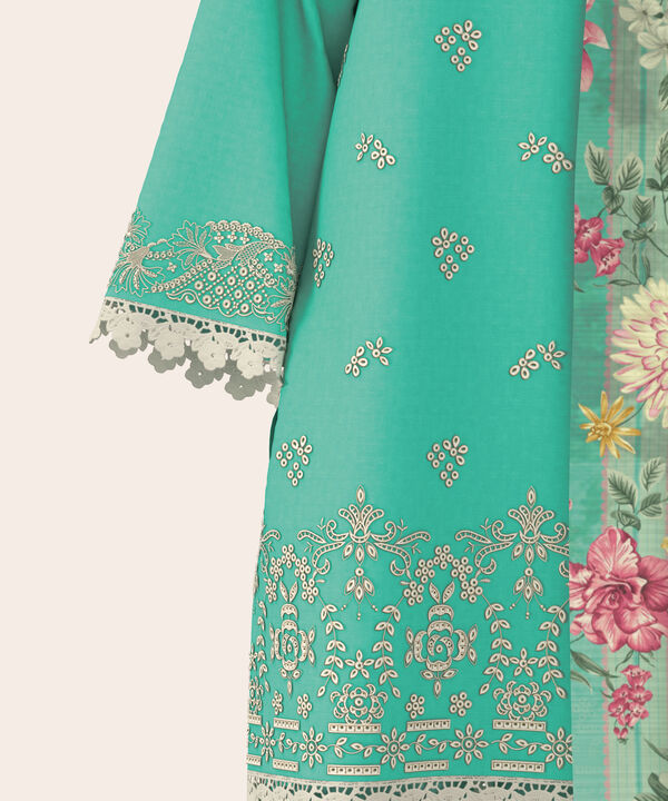 3 Piece - Dyed Embroidered Dobby Suit