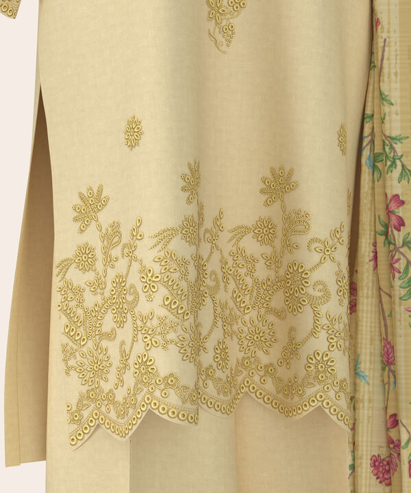 3 Piece - Dyed Embroidered Dobby Suit