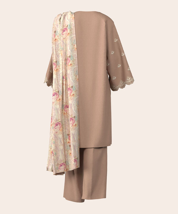 3 Piece - Dyed Embroidered Dobby Suit