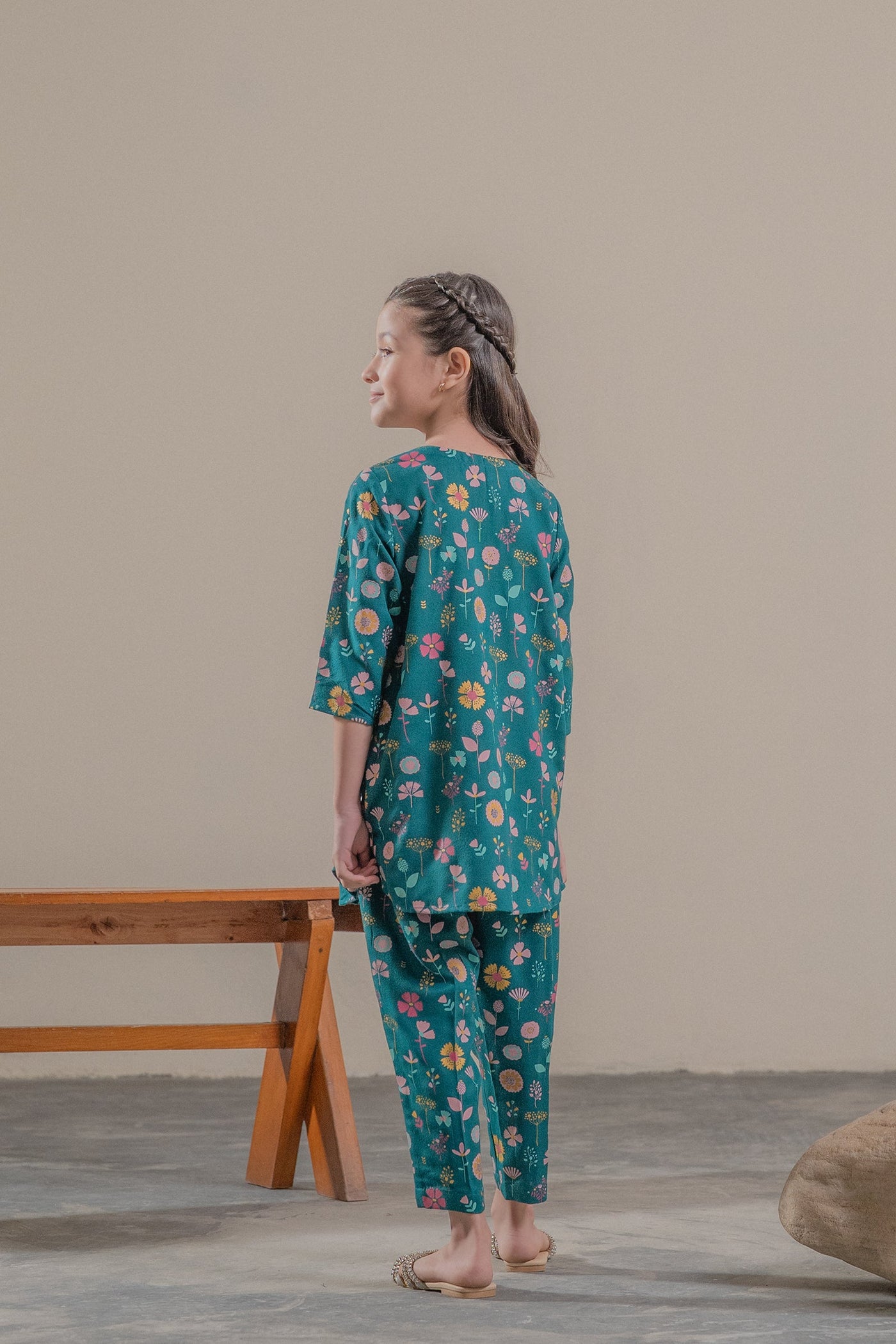 3 Piece Embroidered Raw Silk Suit