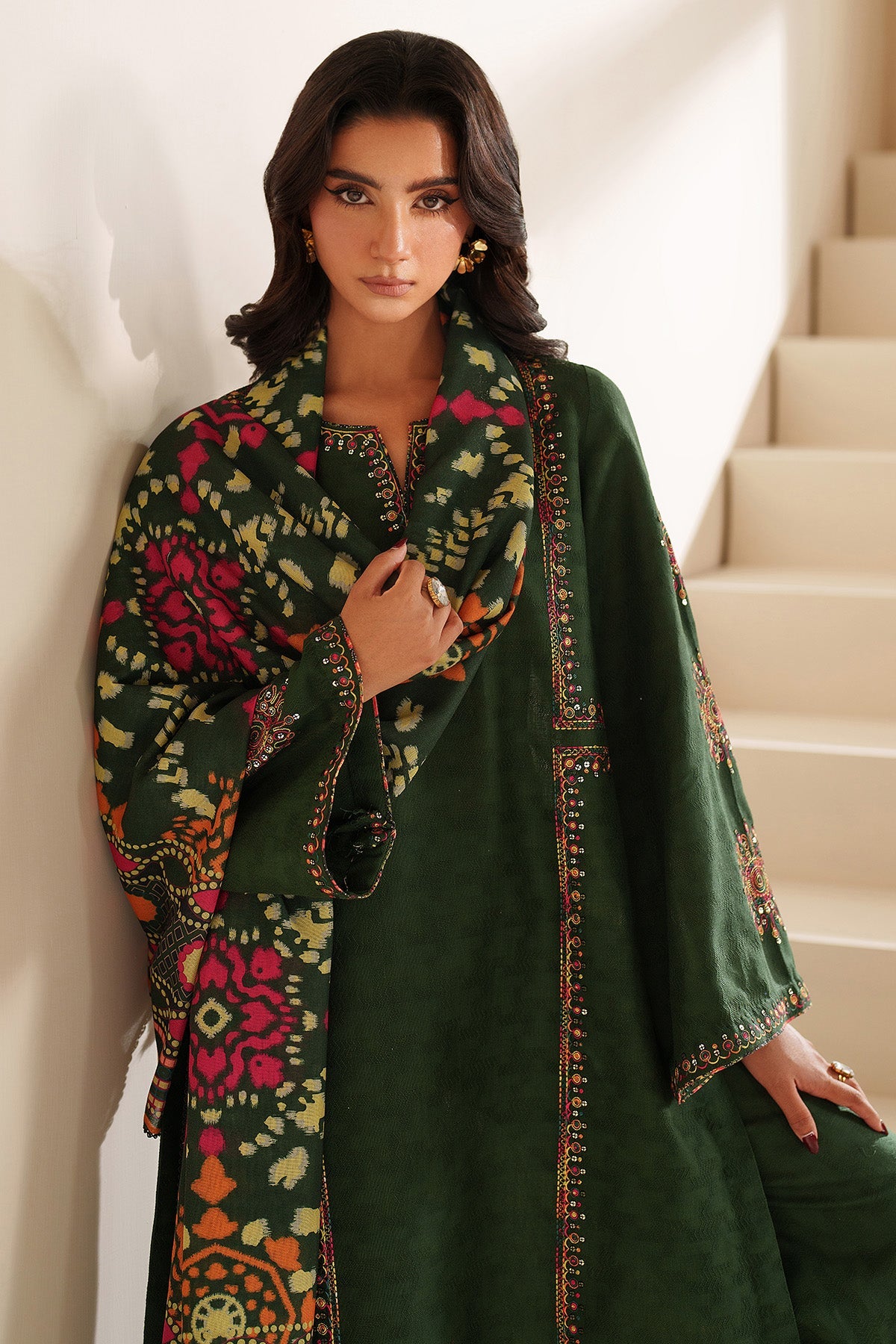Embroidered Jacquard Khaddar Uw-0212