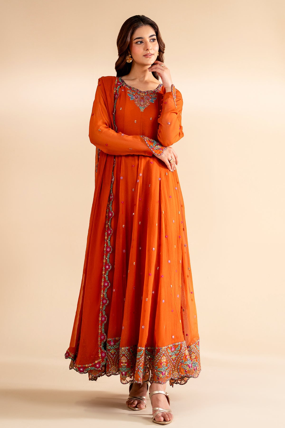 3-PC Embroidered  Chiffon CMA-6-319 