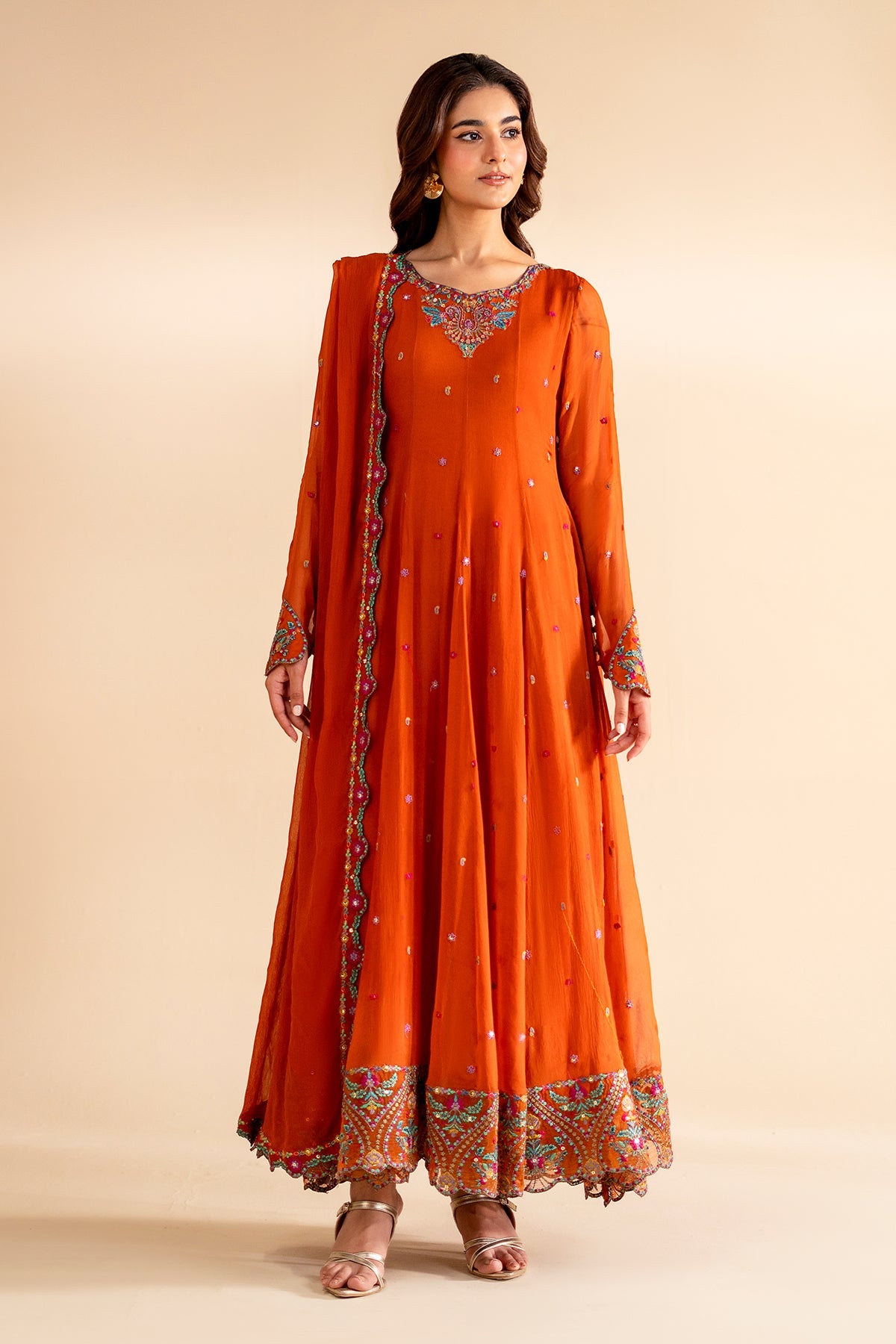 3-PC Embroidered  Chiffon CMA-6-319 