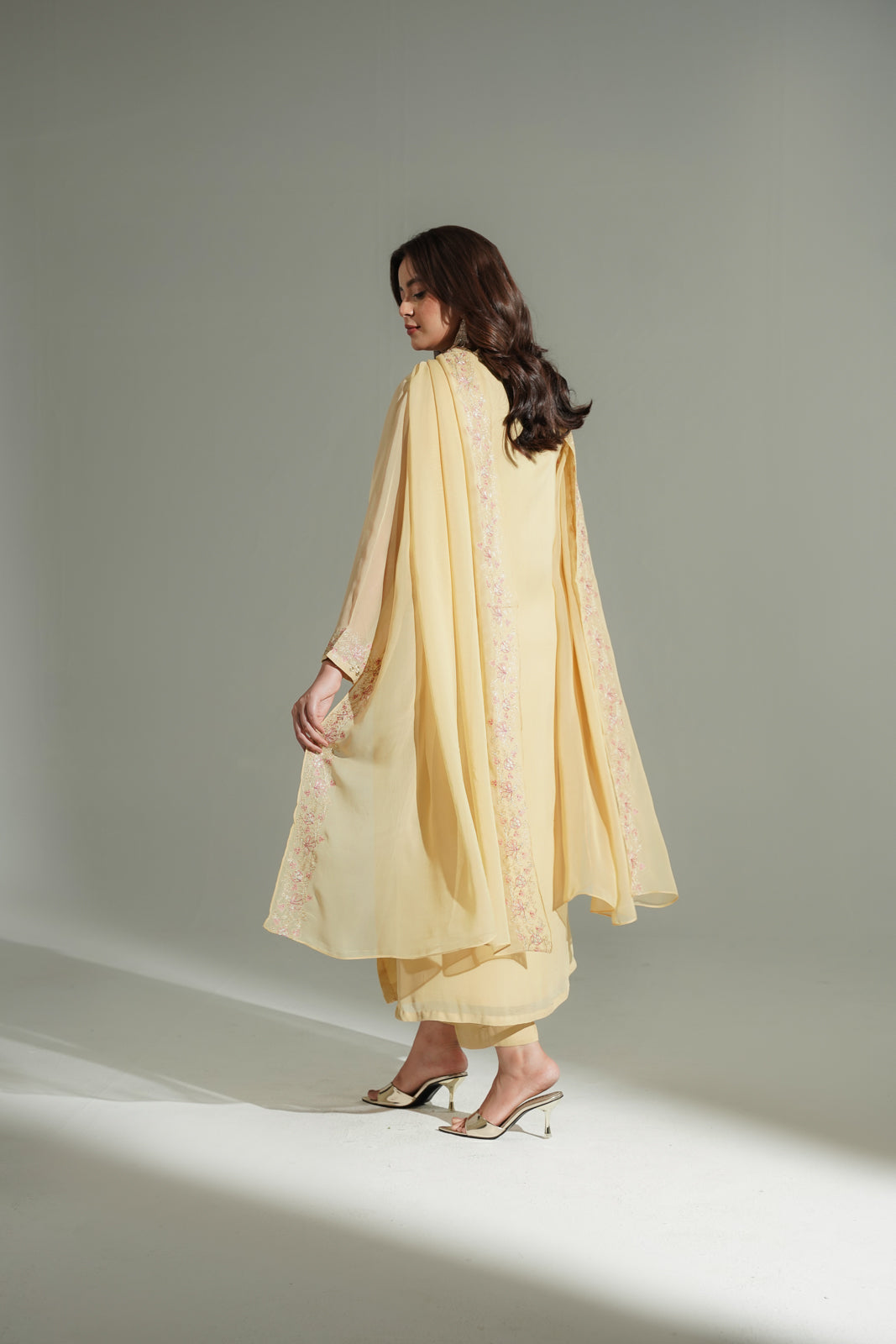 3 Piece Chiffon Embroidered Suit (FS0172)