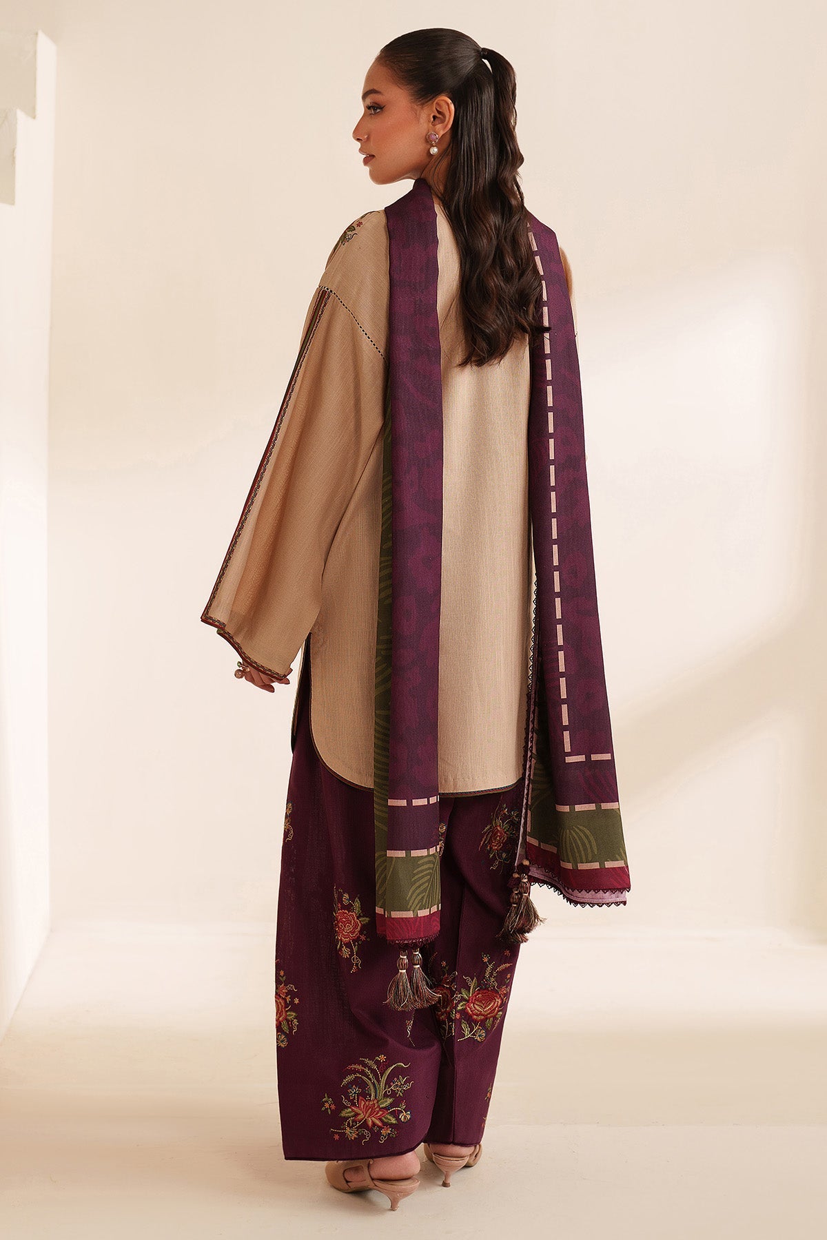 Printed Arabic Khaddar Culottes