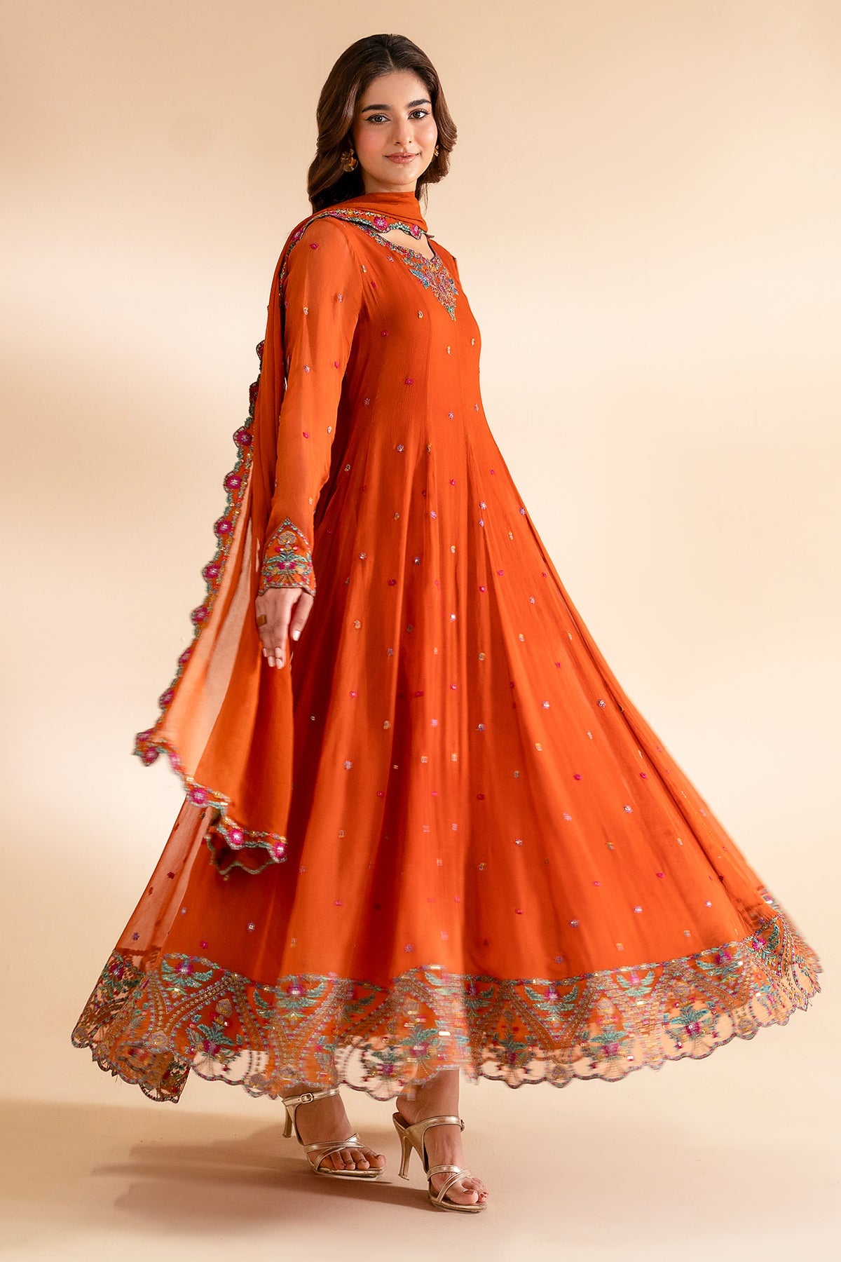 3-PC Embroidered  Chiffon CMA-6-319 