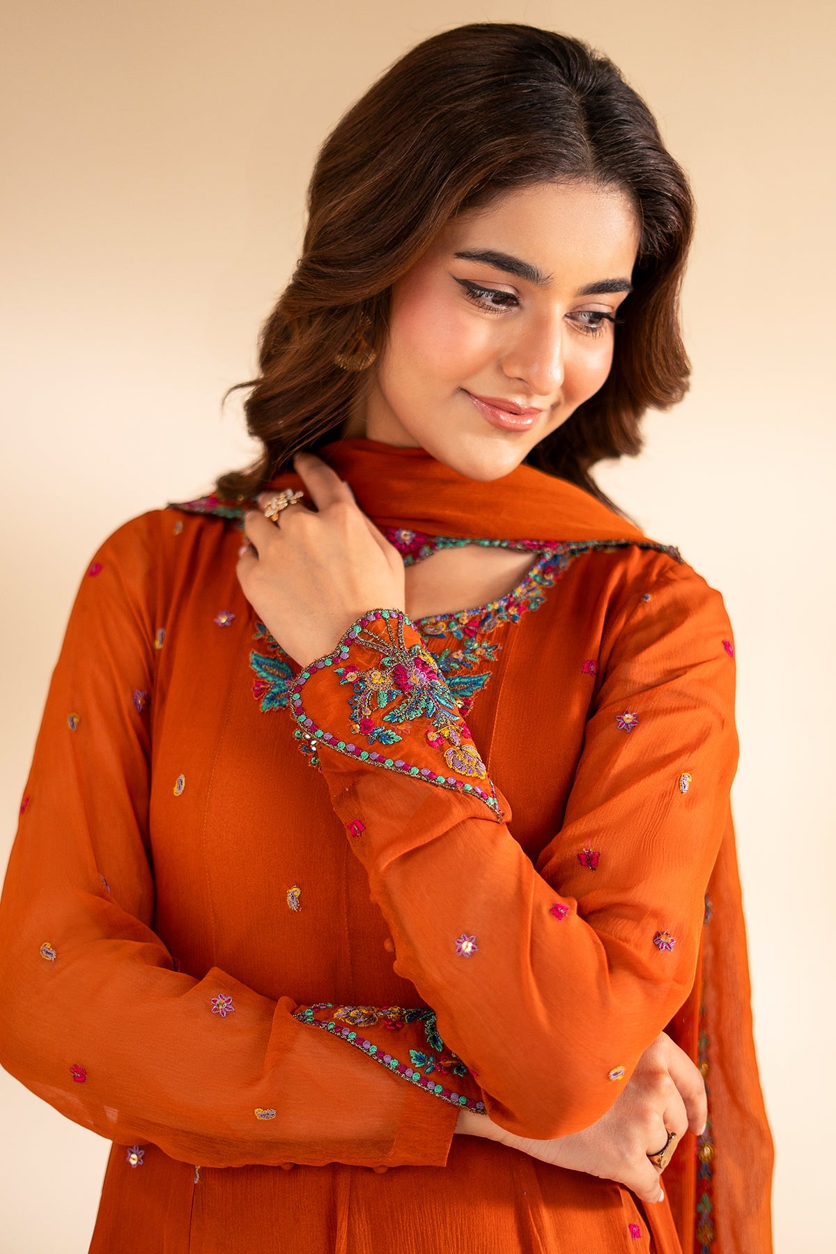 3-PC Embroidered  Chiffon CMA-6-319 