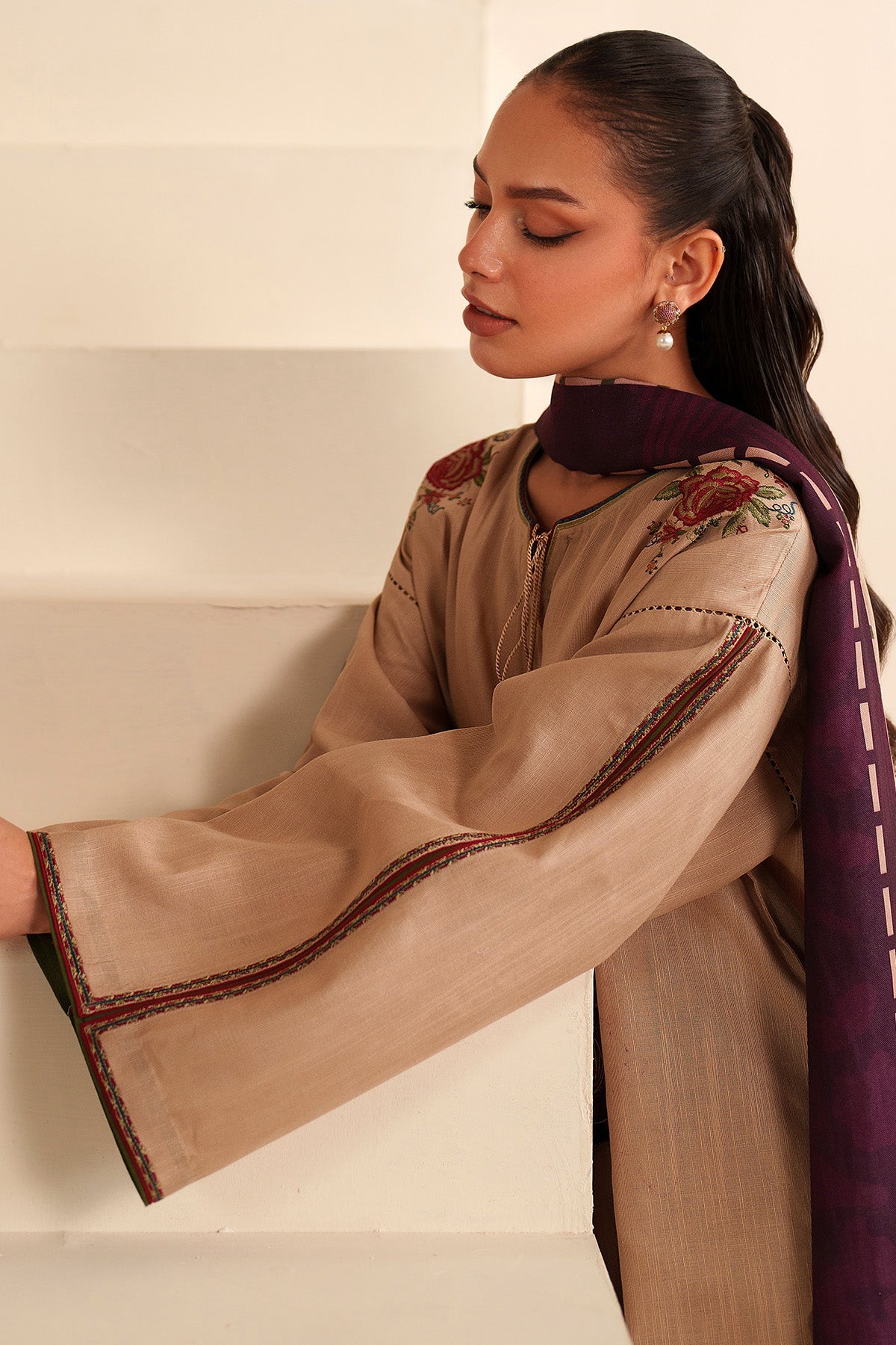 Printed Arabic Khaddar Culottes