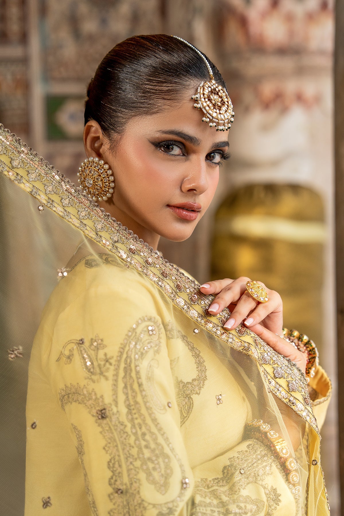 3-PC Embroidered Raw Silk CMA-6-414