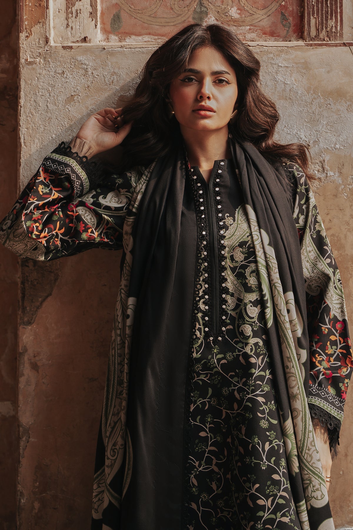 3-pc Unstitched Embroidered Printed Staple DSCW5-15