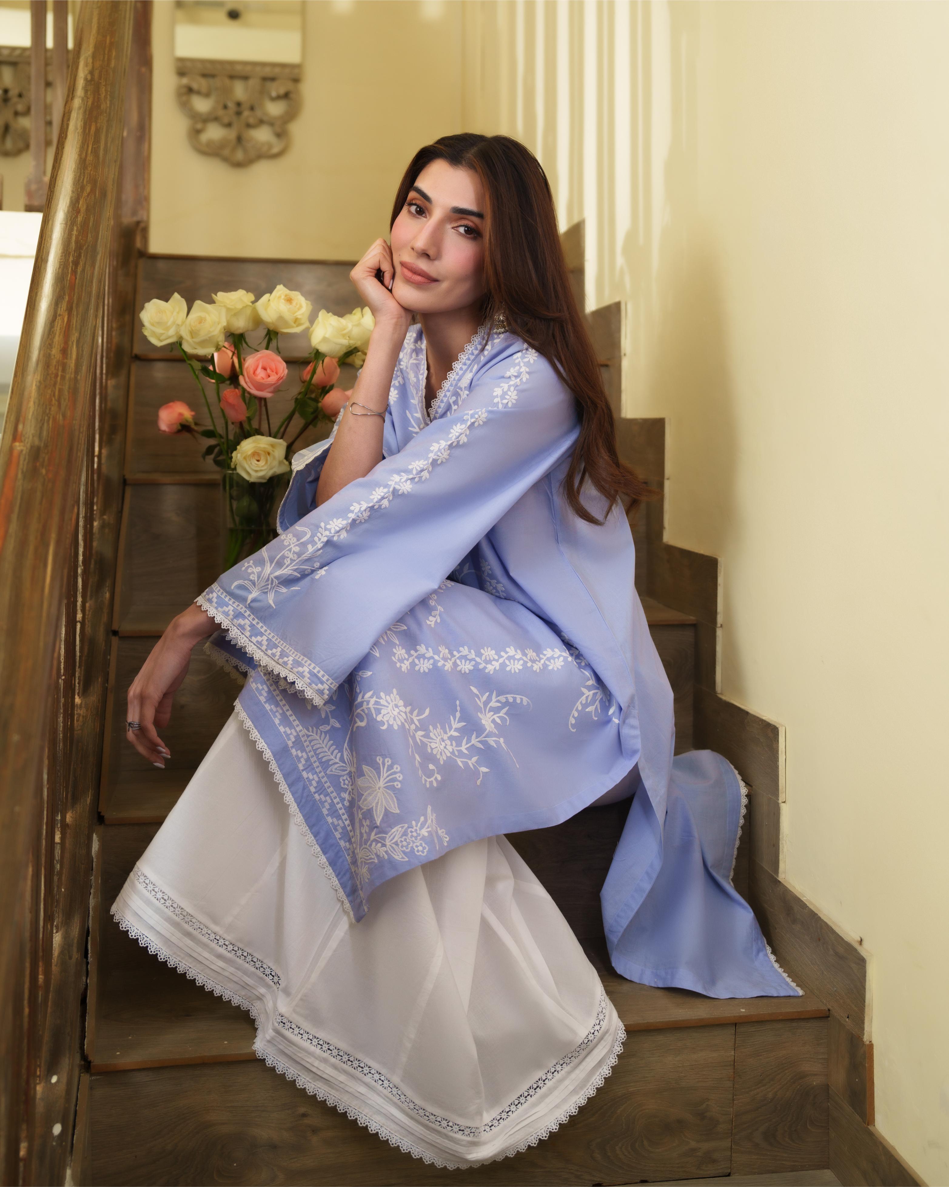 SEYA - Lilac Embroidered Kurta