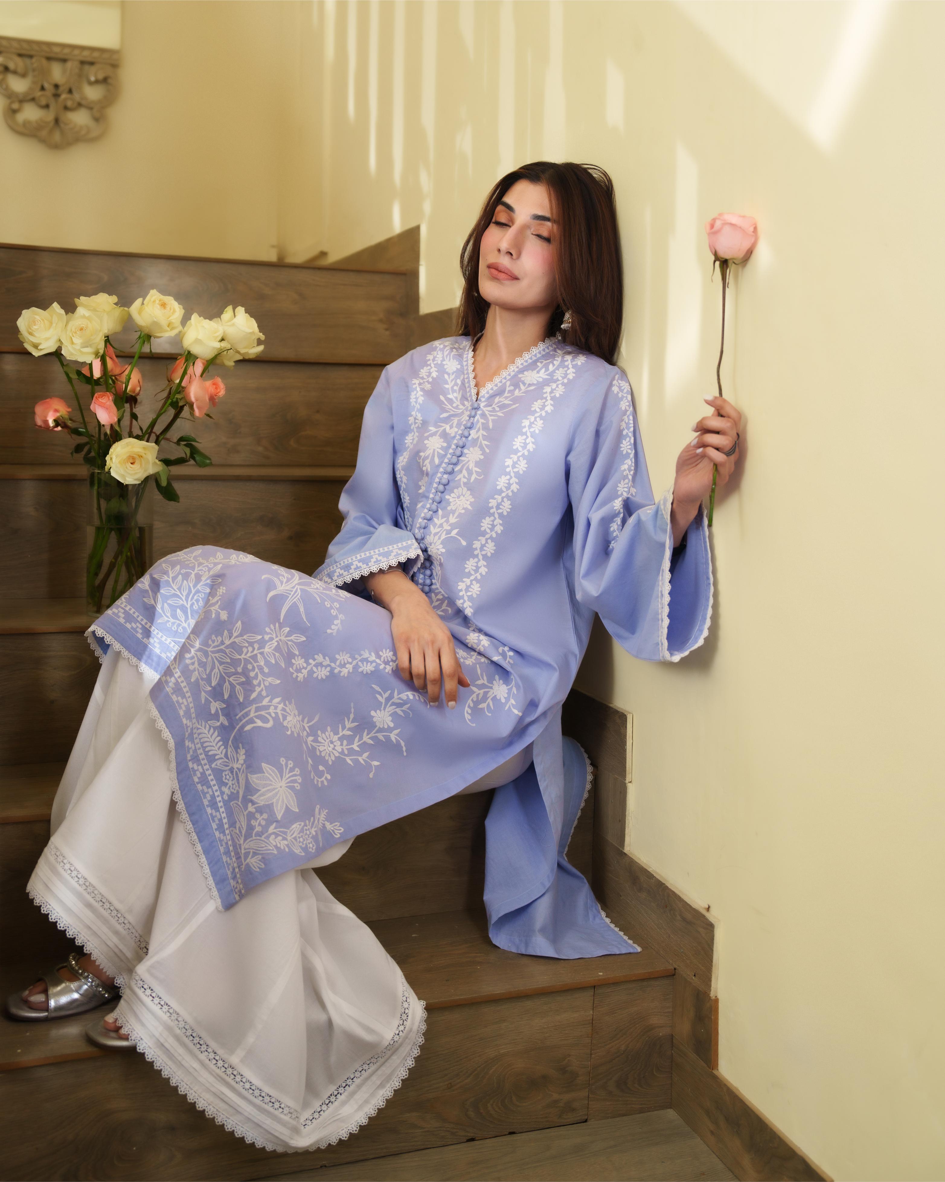 SEYA - Lilac Embroidered Kurta