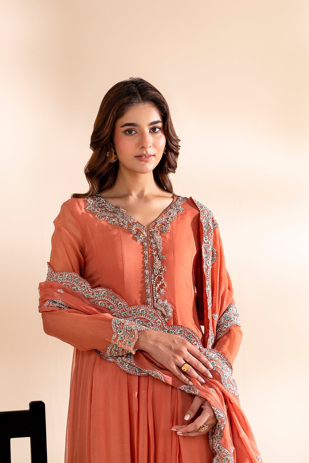 3-PC Embroidered Chiffon CMA-6-418