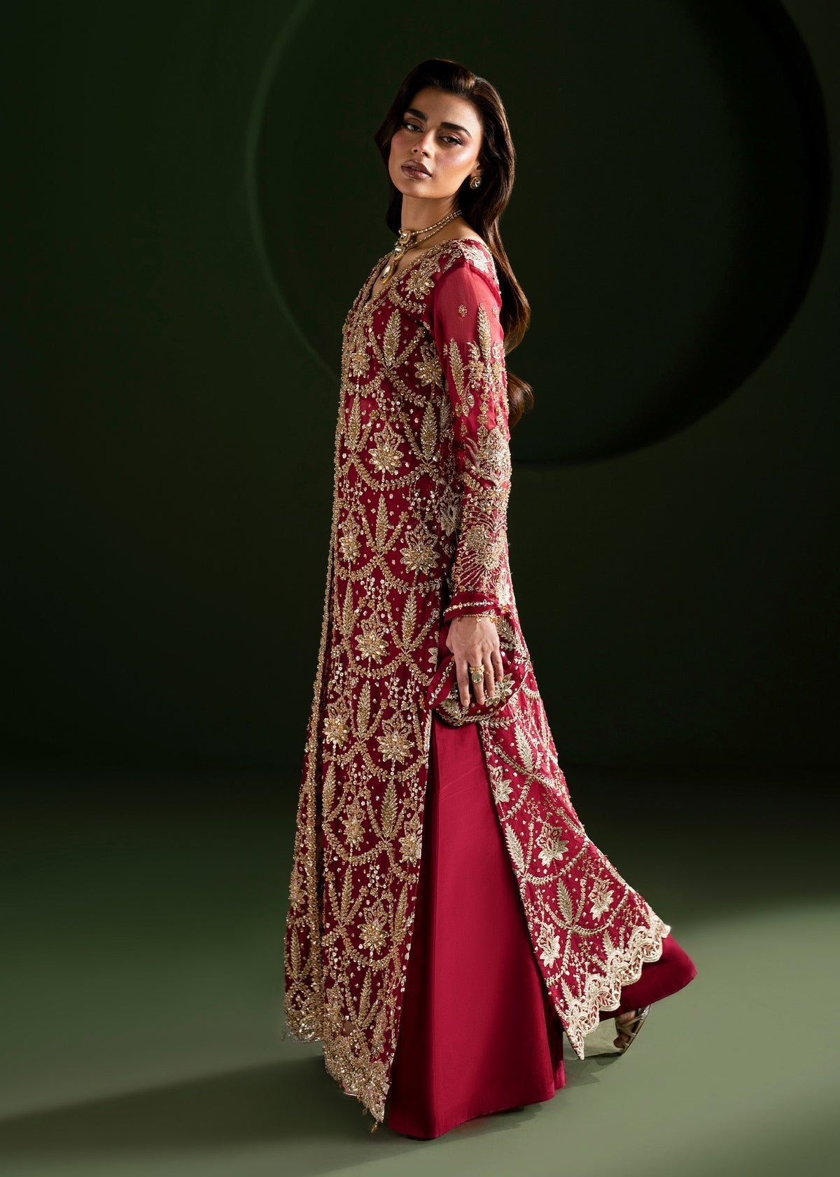Luxe Style — Mairaz Ruby Red Sharara