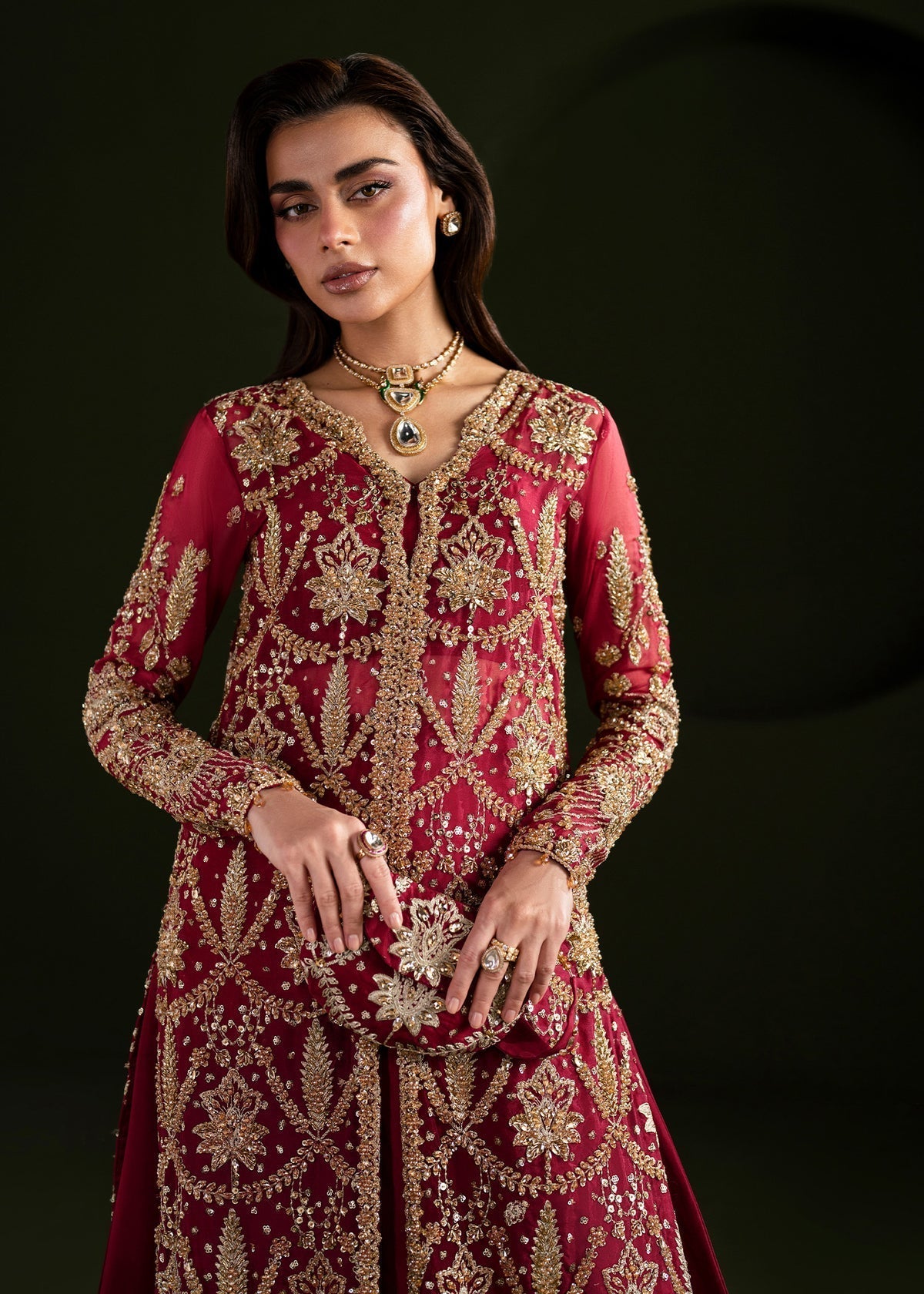 Luxe Style — Mairaz Ruby Red Sharara