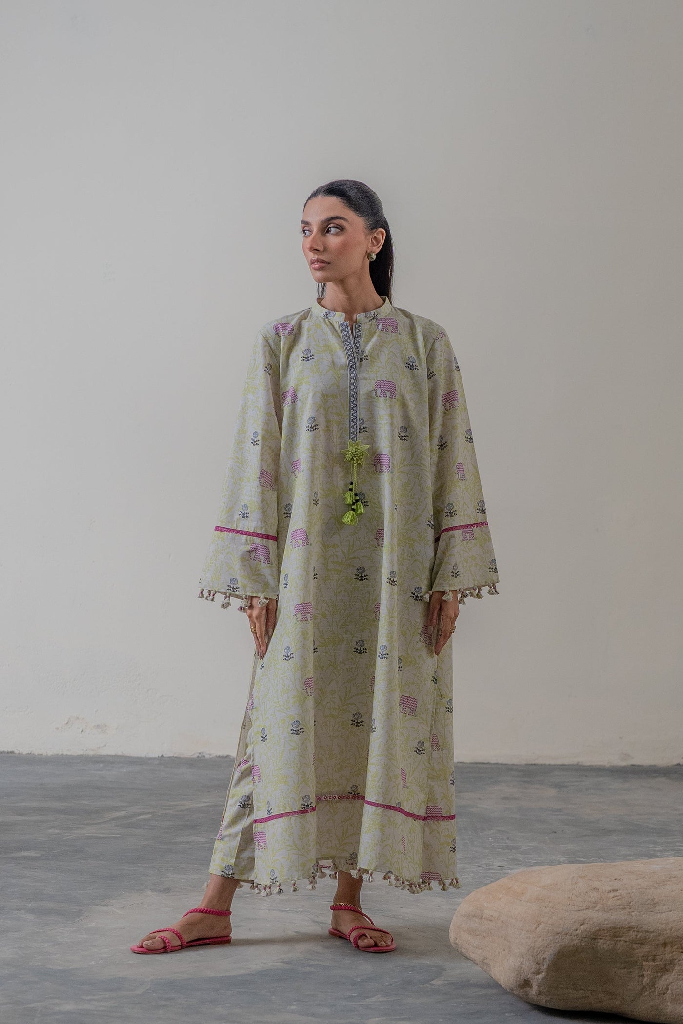 2 Piece Embroidered Organza Suit