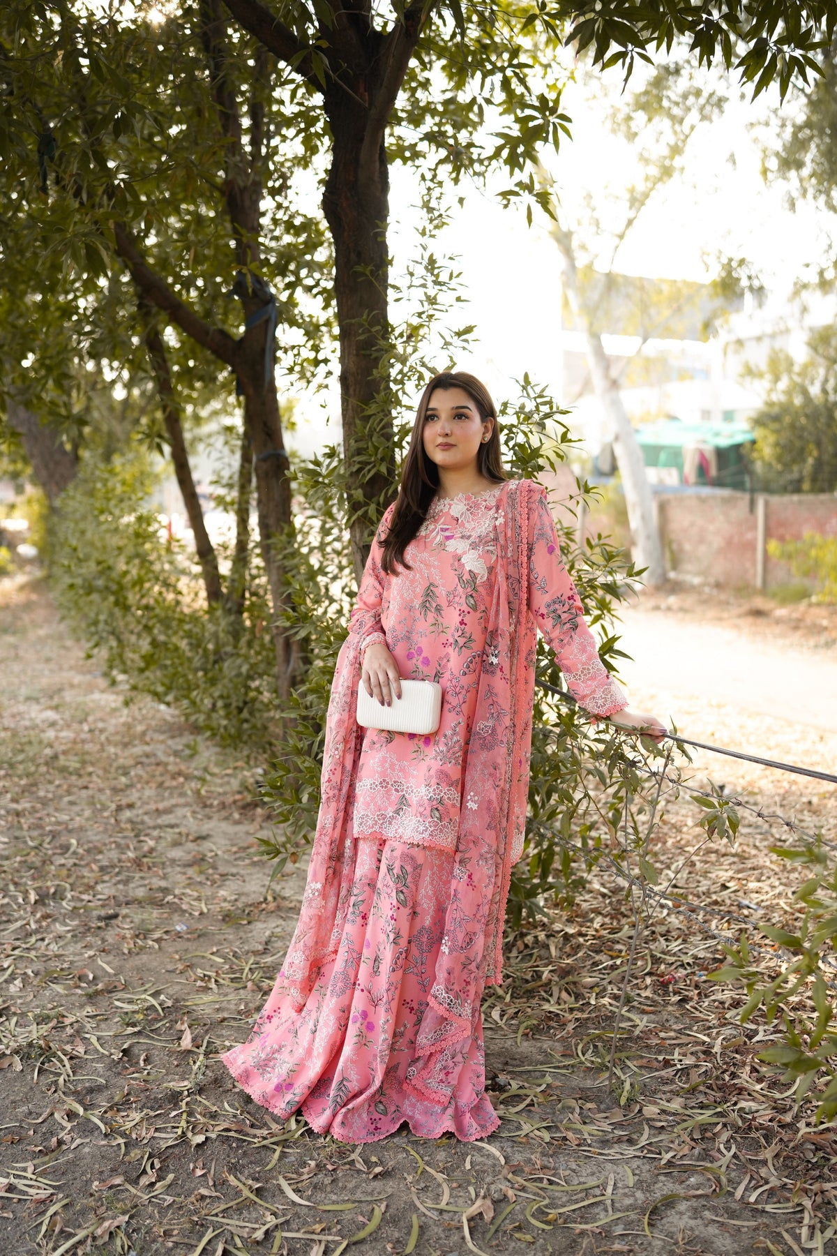 Aneelas Stiched Emb Printed Lawn Printed Chiffon Duppata 3pc [SPR-26-16] [Dispatch Time 2 month]