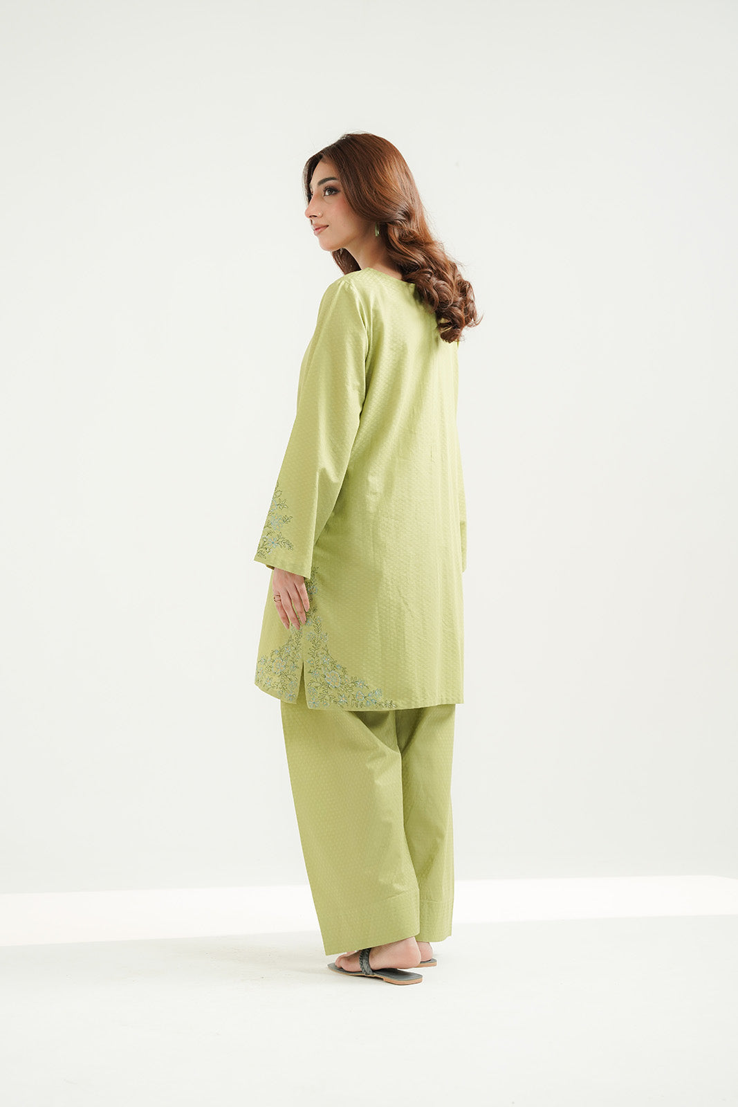 2 Piece Self Jacquard Embroidered Suit (CS0522)