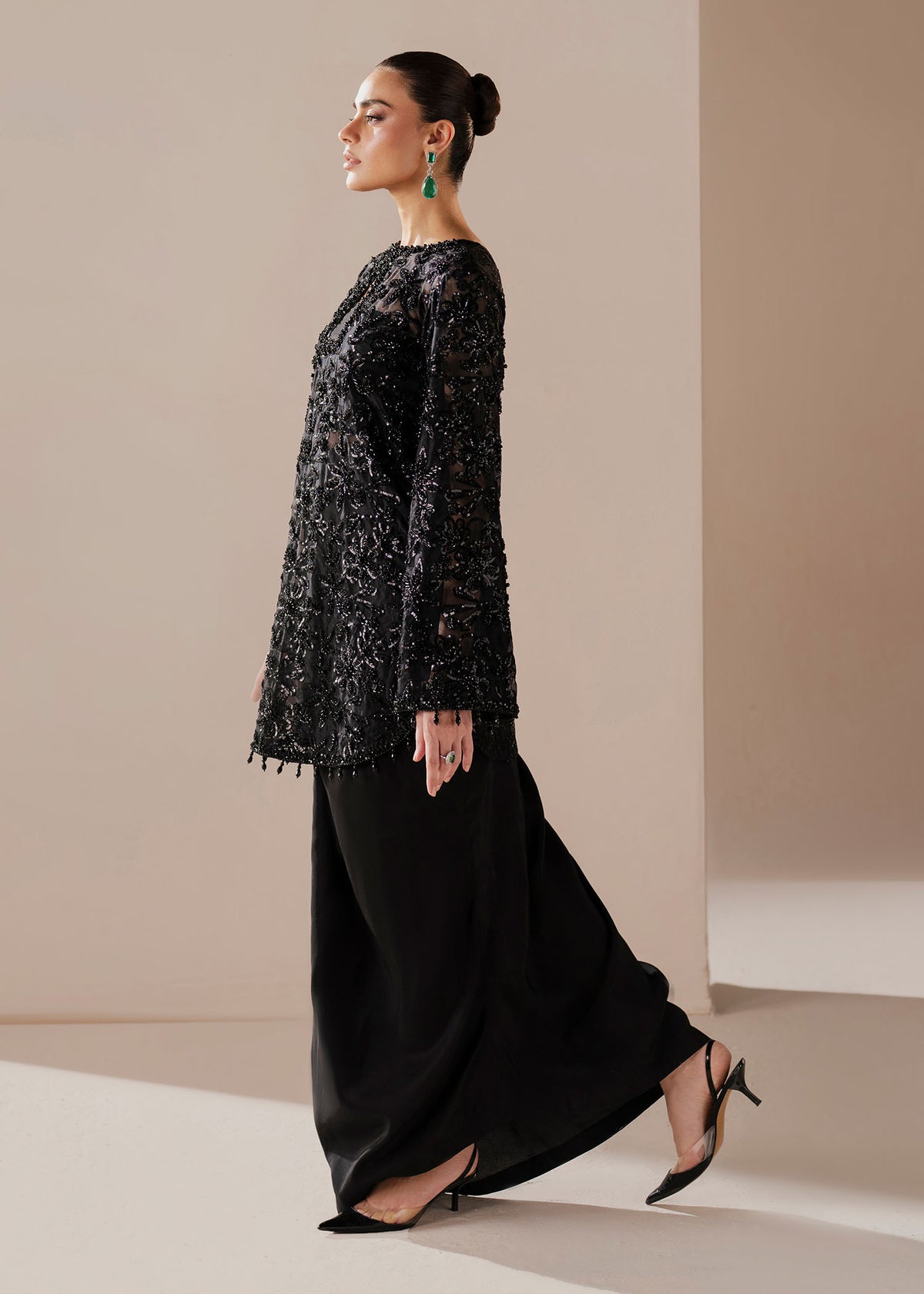 Cerys Style — Mairaz Black Three-Piece Suit